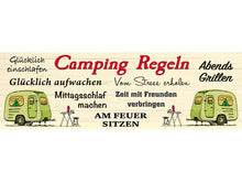 Emaillebecher "Campingregeln"- gesamtes Motiv