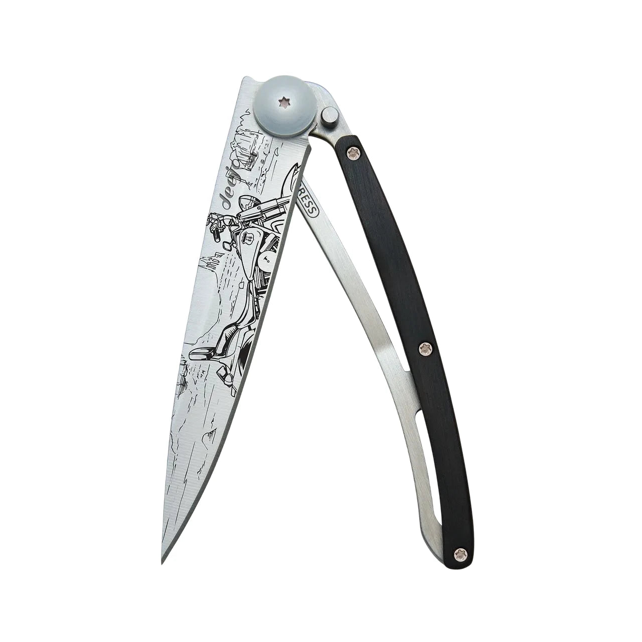Deejo 37g - Taschenmesser mit Ebenholzgriff - Easy Rider