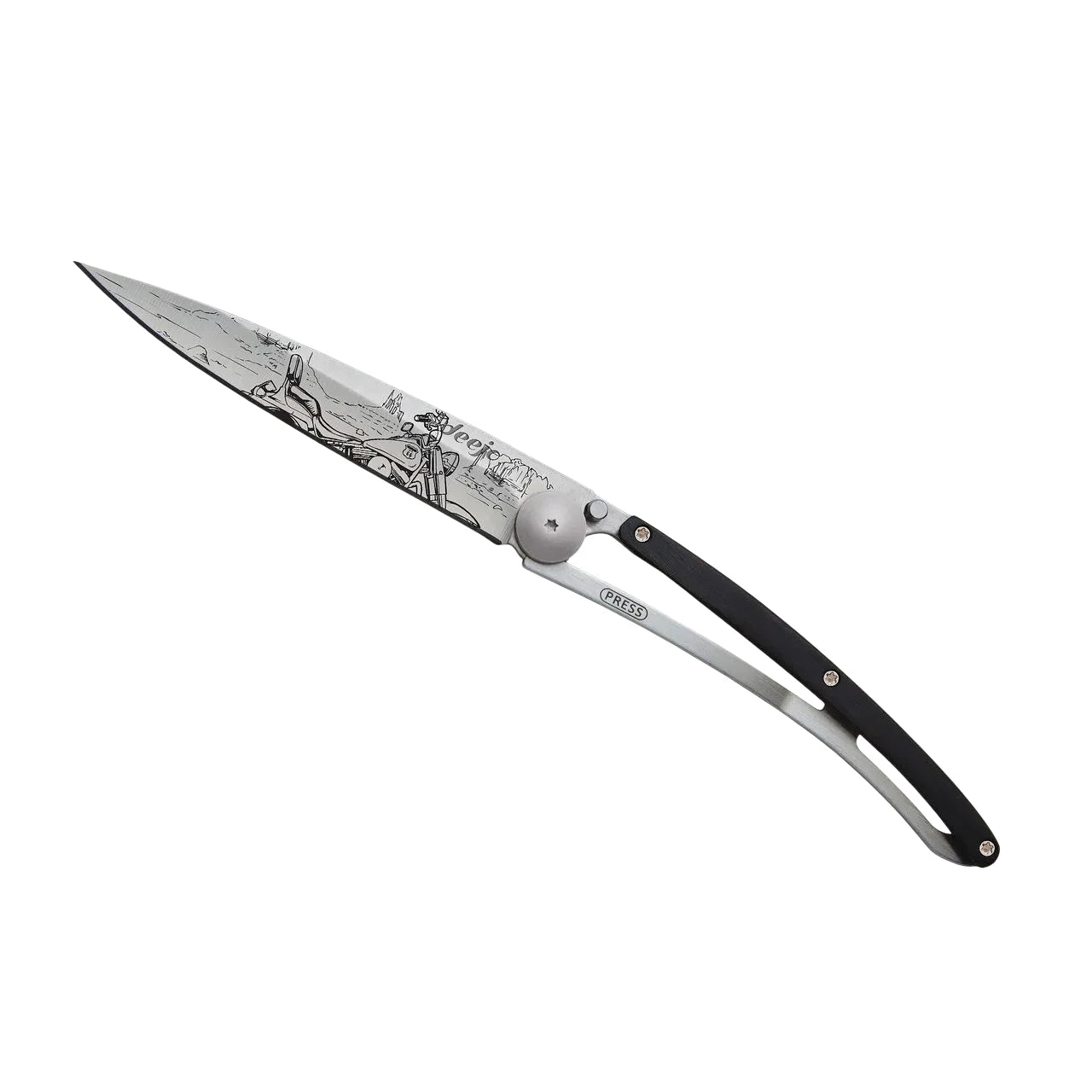 Deejo 37g - Taschenmesser mit Ebenholzgriff - Easy Rider
