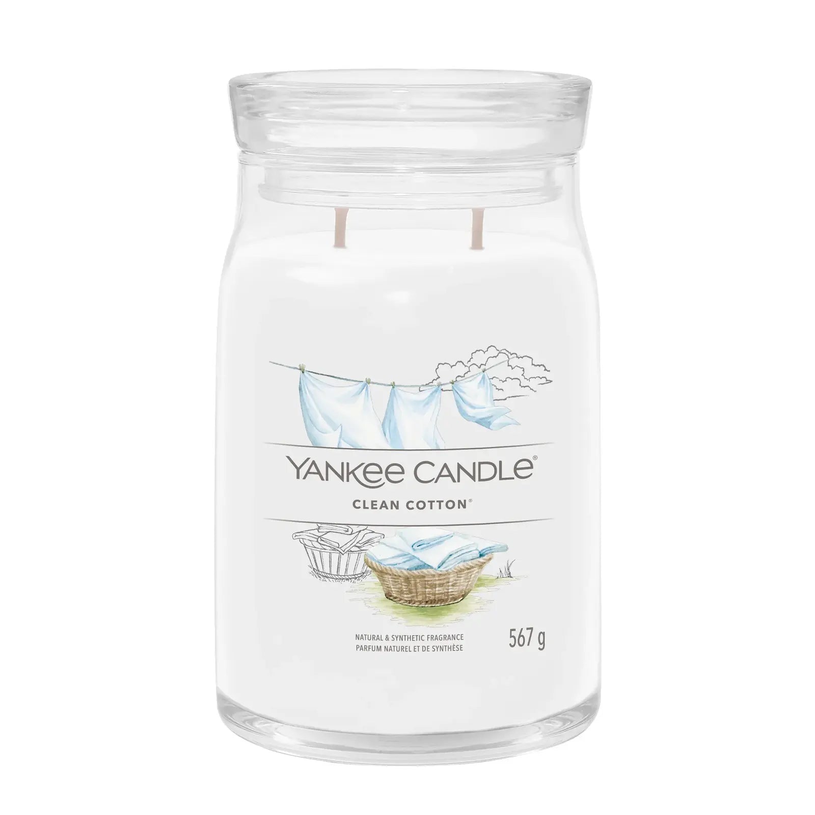 Yankee Candle Duftkerze - Clean Cotton, Large Glas
