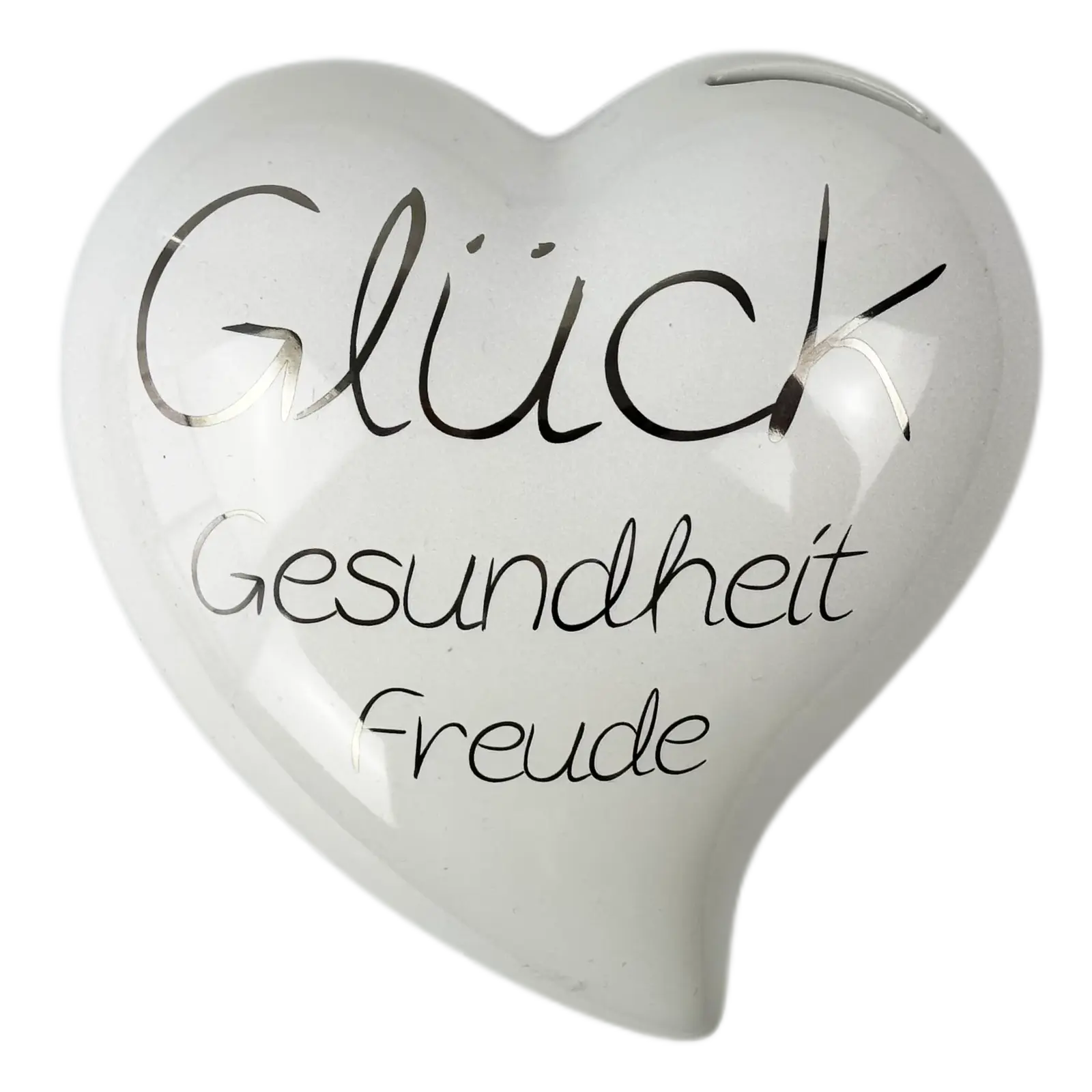Herz-Spardose "Glück" aus Porzellan