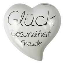 Herz-Spardose "Glück" aus Porzellan