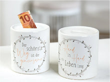 Spardose "Blumenkranz" mit Spruch