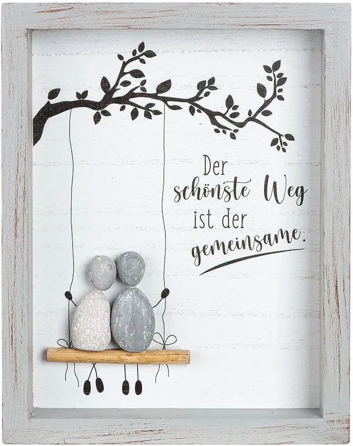 Steinbild „Liebe“ mit Spruch