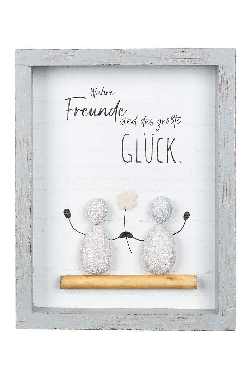 Steinbild „Freundschaft“ mit Spruch