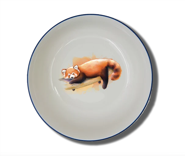Schale Natur (Ø 15cm) "Roter Panda" im Aquarelldesign mit Wunschname