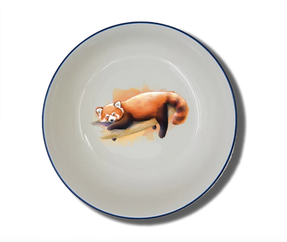 Schale Natur (Ø 15cm) "Roter Panda" im Aquarelldesign mit Wunschname