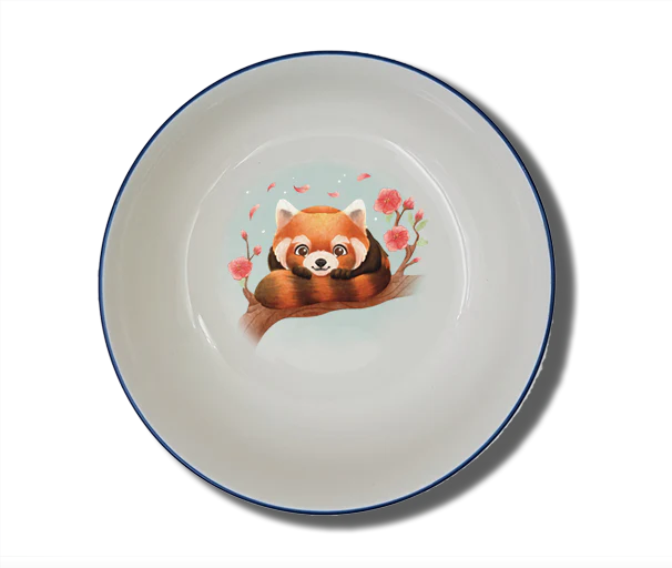 Schale Natur (Ø 15cm) "Roter Panda" mit Wunschname