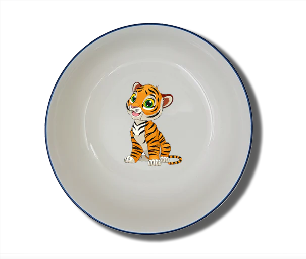 Schale Natur (Ø 15cm) "Tiger" mit Wunschname