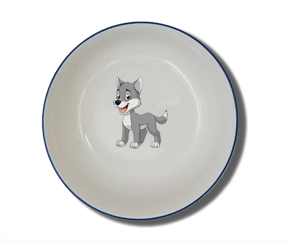 Schale Natur (Ø 15cm) "Wolf" mit Wunschname