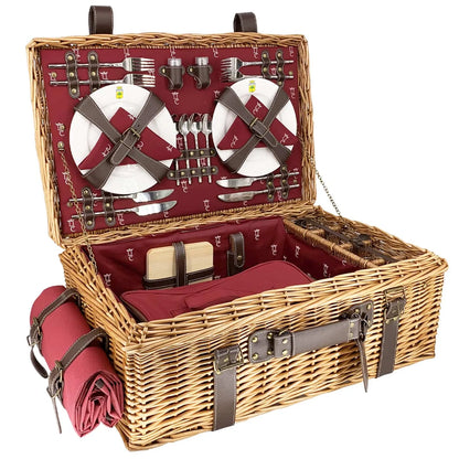 Picknickkorb "Champs-Elysées" rot, für 2/4/6 Personen