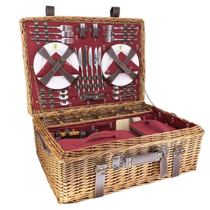 Picknickkorb "Champs-Elysées" rot, für 2/4/6 Personen