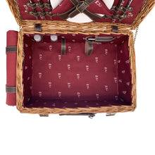 Picknickkorb "Champs-Elysées" rot, für 2/4/6 Personen
