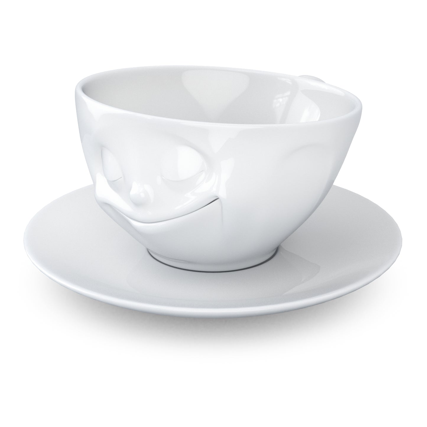 FiftyEight Kaffeetasse "Glücklich", Seitlich von oben
