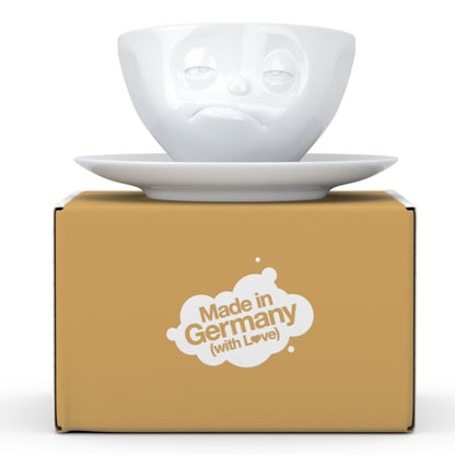 FiftyEight Kaffeetasse "Verpennt", Front mit Kartonage