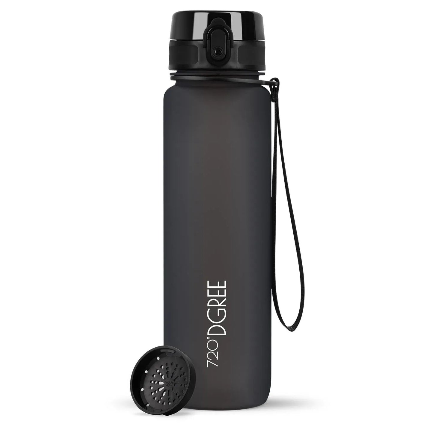 Trinkflasche 720DGREE uberBottle softtouch mit Sieb 1000 ml, Schwarz