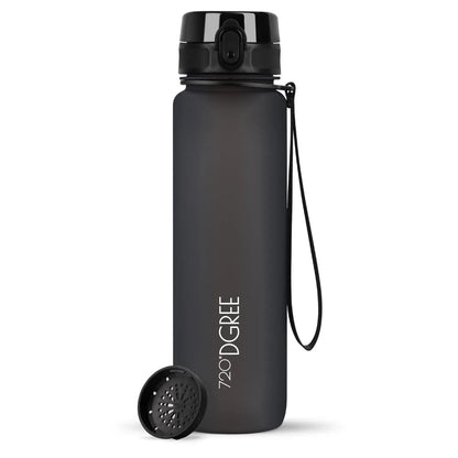 Trinkflasche 720DGREE uberBottle softtouch mit Sieb 1000 ml, Schwarz