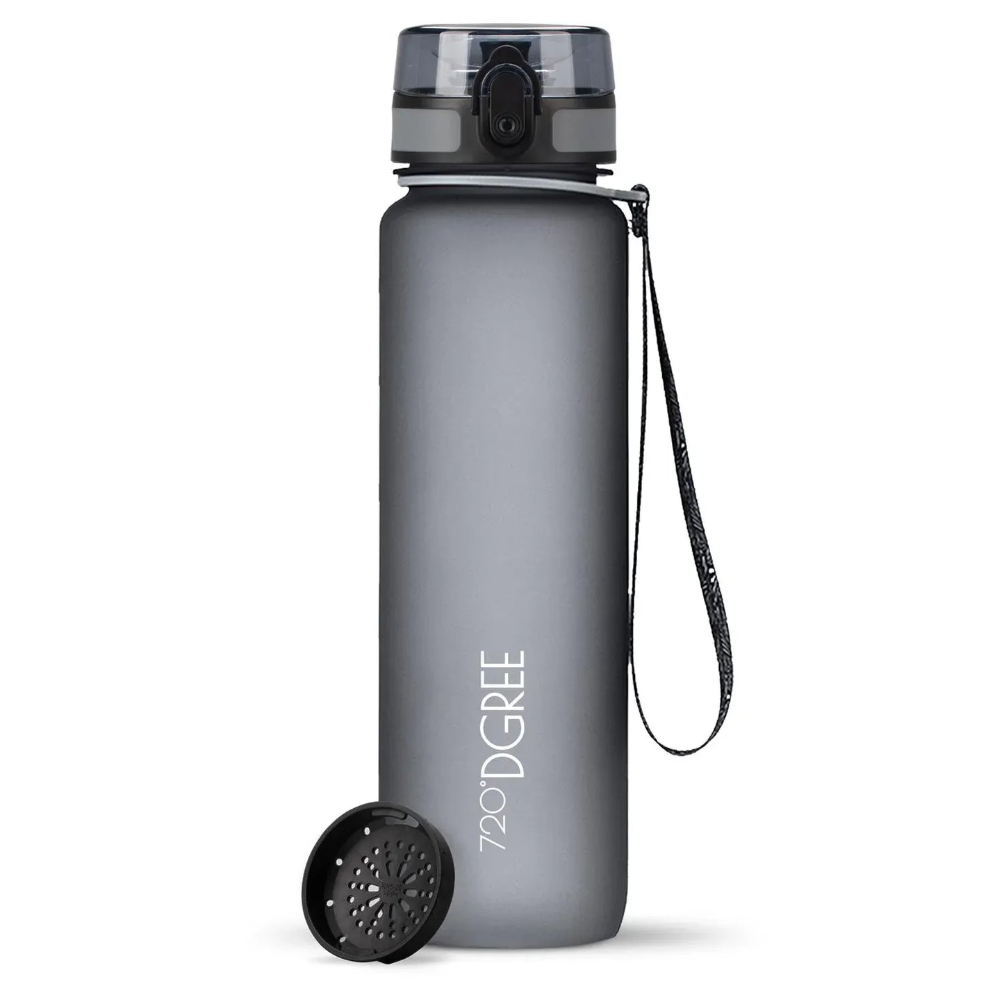 Trinkflasche 720DGREE uberBottle softtouch mit Sieb 1000 ml, Grau