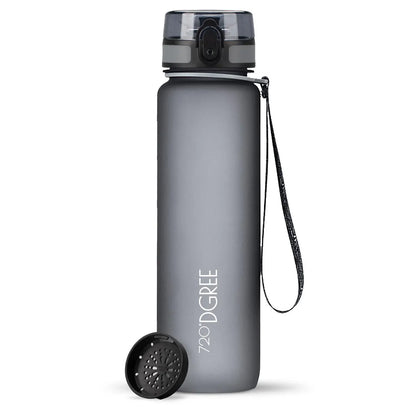 Trinkflasche 720DGREE uberBottle softtouch mit Sieb 1000 ml, Grau
