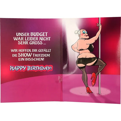 Musikkarte mit Überraschung "Stripperin zum Geburtstag"