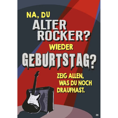 Musikkarte mit Überraschung "Alter Rocker"