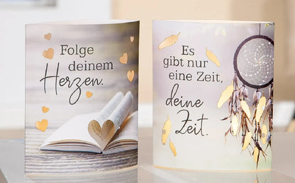 Dekoleuchte "Deine Zeit" aus Papier, Stimmungsbild