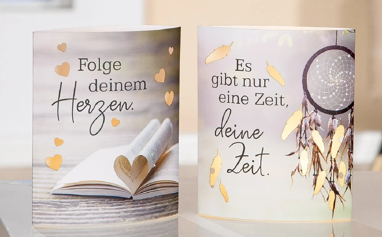 Dekoleuchte "Deine Zeit" aus Papier, Stimmungsbild