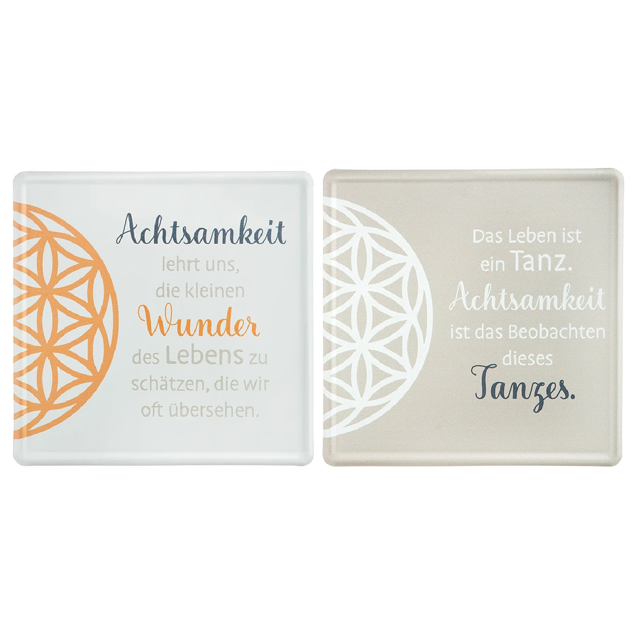 Blechschild "AchtsamZeit" mit Blume des Lebens