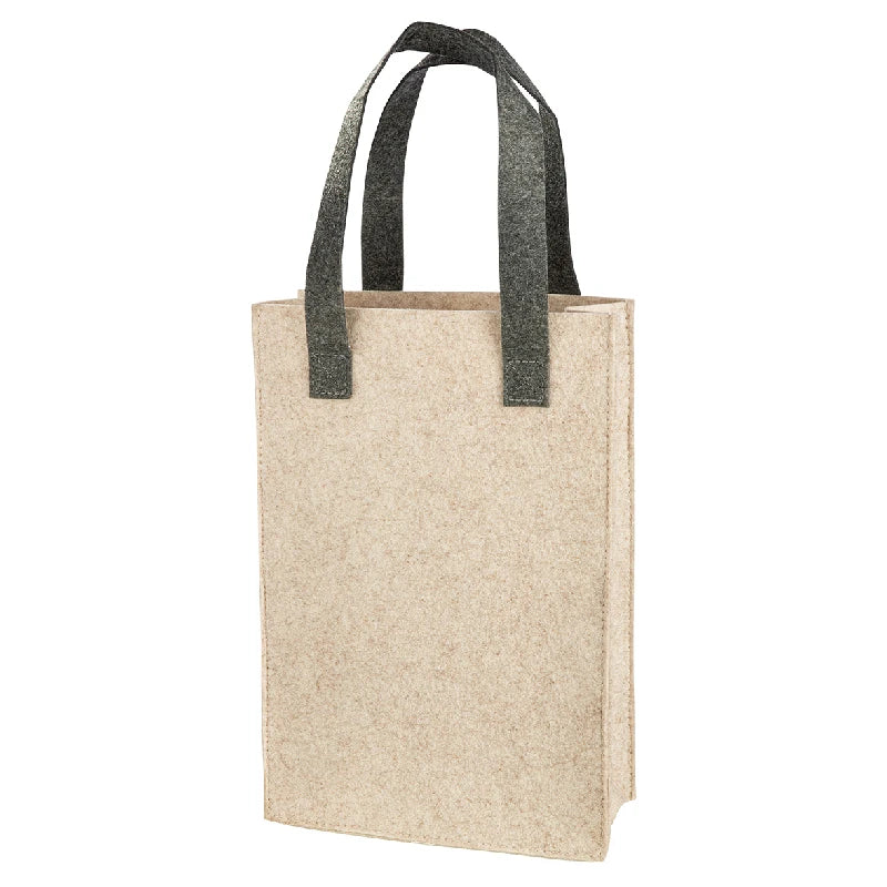 Geschenktasche "AchtsamZeit" aus Filz mit Blume des Lebens, Rückseite