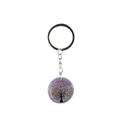 Schlüsselanhänger mit Schmuckstein Amethyst "Lebensbaum"