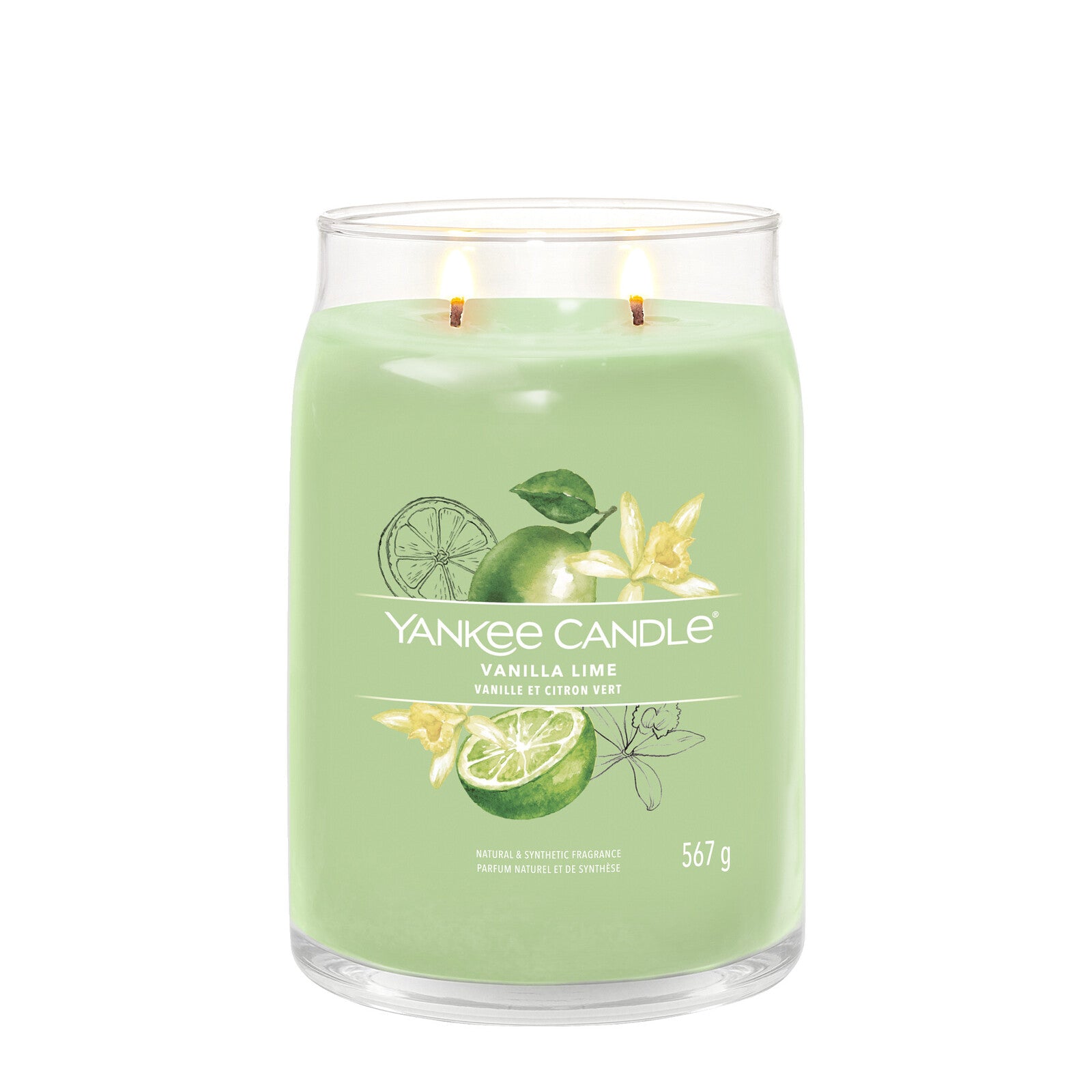 Yankee Candle Duftkerze - Vanilla Lime, großes Glas - brennend
