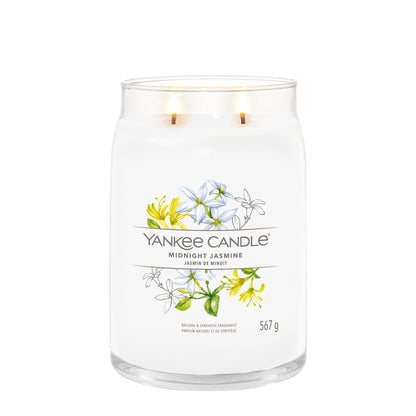 Yankee Candle Duftkerze - Midnight Jasmine, großes Glas - brennend