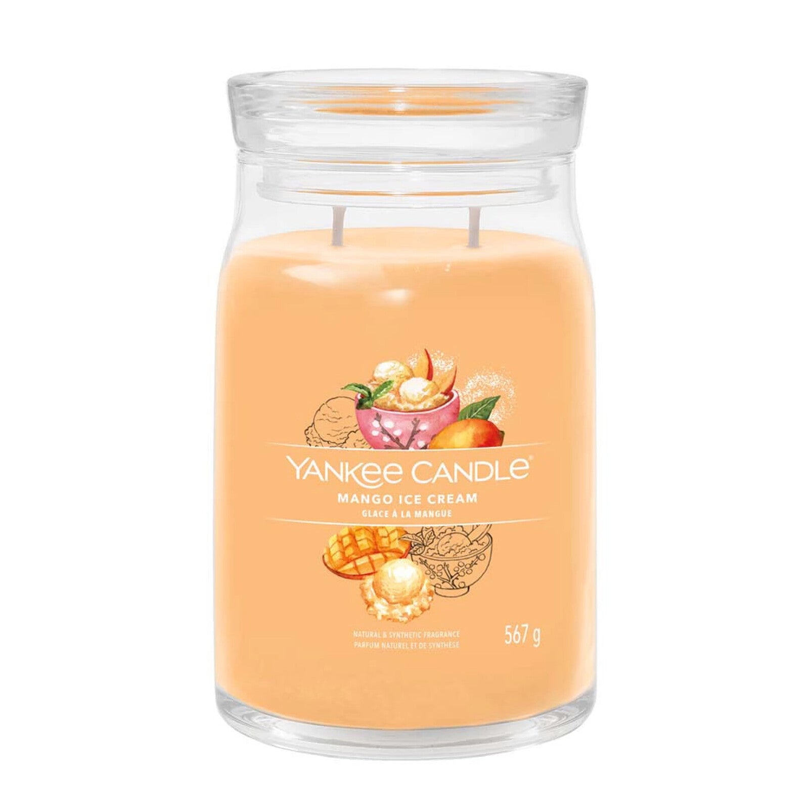 Yankee Candle Duftkerze - Mango Ice Cream, großes Glas
