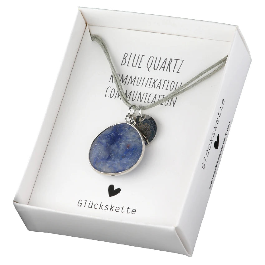 Halskette mit Schmuckstein Blauquarz "Lebensbaum"