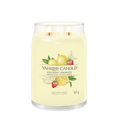 Yankee Candle Duftkerze - Iced Berry Lemonade, großes Glas, - brennend