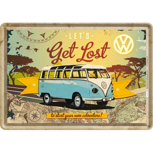 Nostalgic-Art Blechpostkarte VW Bulli - Let's get lost