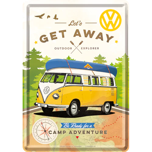 Nostalgic-Art Blechpostkarte VW Bulli - Get Away