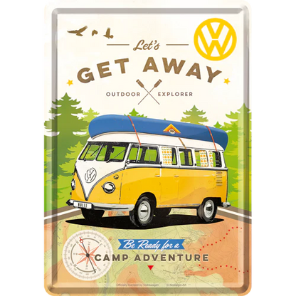 Nostalgic-Art Blechpostkarte VW Bulli - Get Away
