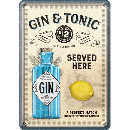 Nostalgic-Art Blechpostkarte Gin & Tonic