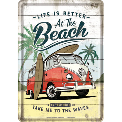 Nostalgic-Art Blechpostkarte VW Bulli Beach