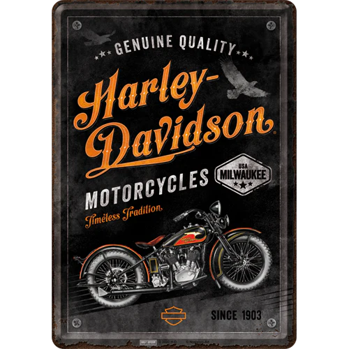 Nostalgic-Art Blechpostkarte Harley Davidson - Timeless Tradition