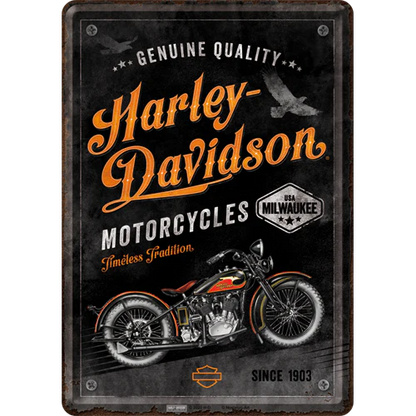 Nostalgic-Art Blechpostkarte Harley Davidson - Timeless Tradition