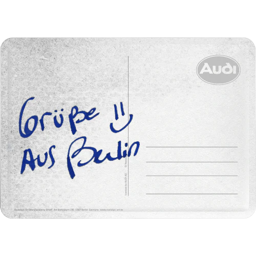 Nostalgic-Art Blechpostkarte AUDI Garage, Rückseite