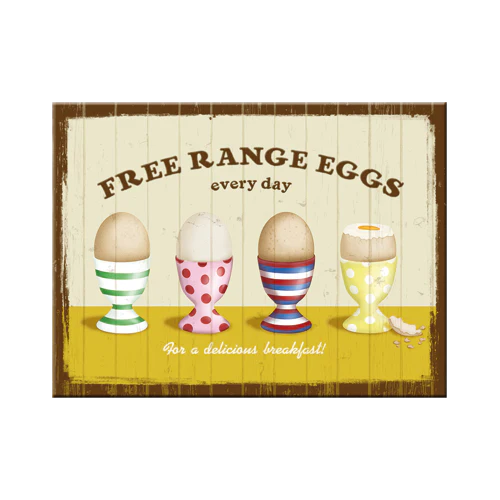 Nostalgic-Art Blechmagnet - Free Range Eggs