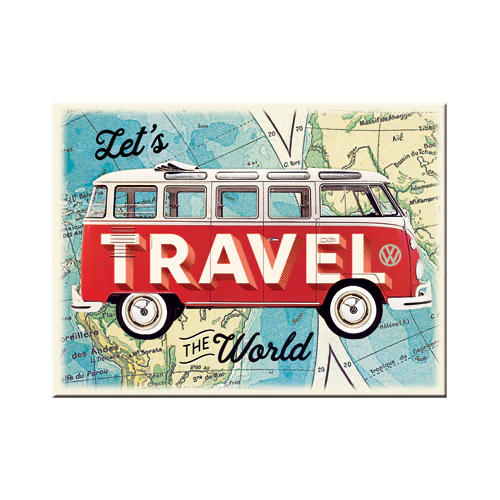 Nostalgic-Art Blechmagnet - VW Bulli Travel the World