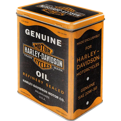 Nostalgic-Art Blechdose - Harley Davidson Genuine Oil, Rückseite