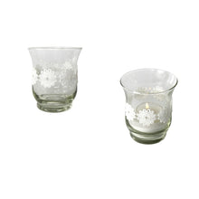 Teelichtglas mit Blumenbordüre