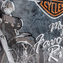 Nostalgic-Art Blechschild Harley-Davidson - Favourite Ride , 20x30 cm, Prägung im Detail