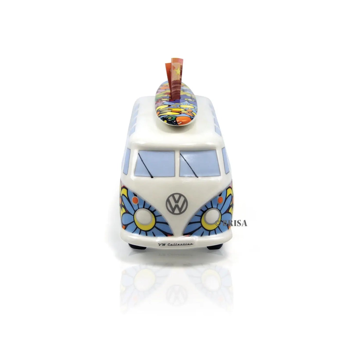 VW T1 Bulli Spardose "Blumen" mit Surfbrett
