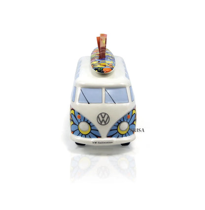 VW T1 Bulli Spardose "Blumen" mit Surfbrett